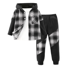 Completo da bambino a maniche lunghe con stampa, 2 pezzi, 4-5 anni