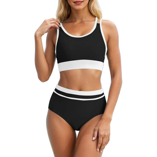 Γυναικείο σετ μαγιό tankini δύο τεμαχίων, σε μέτριο στυλ