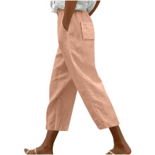 Lässige, locker sitzende Damen-Ankle-Pants mit elastischem Bund und