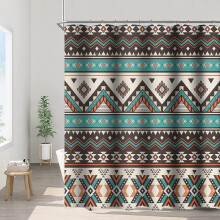 Boho-Duschvorhang 183 x 213 cm Vintage-Geometrisches Wellenmuster
