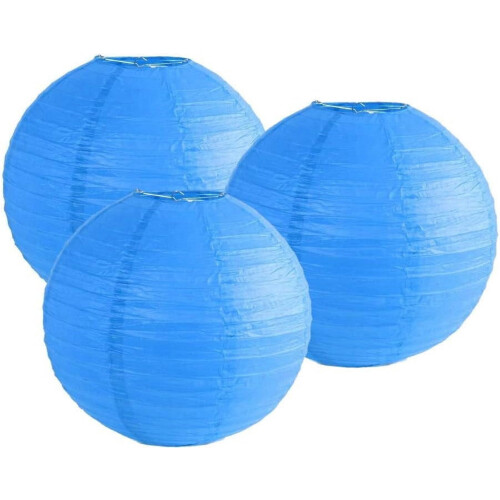 Lanternas de papel redondas para decoração de festas de casamento - Pacote com 3