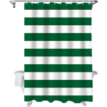 Gestreifter Duschvorhang, wasserdicht, 183 x 183 cm (72 x 72 Zoll), mit Haken