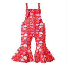 Baby Girls Red Valentine's Day Love Print Jumpsuit