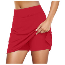 Dames casual effen tennisrok rood XXL
