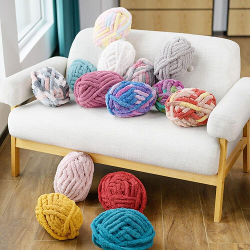 Chunky Chenille Yarn for Hand Knitting Blankets 1 Pc 2