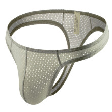 Heren stringondergoed van ademend nylon mesh, groen, 2 stuks