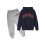 Ensemble pull-over à capuche bleu marine à imprimé lettres pour filles, 11-12 ans 1