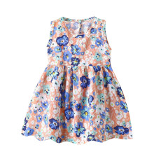 Ärmelloses, bedrucktes Mädchenkleid, Lila, 6 Jahre