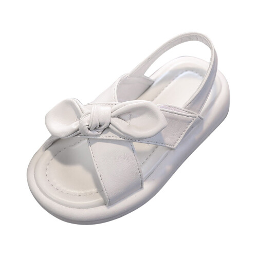 Sandali da bambina con suola morbida antiscivolo e fiocco.