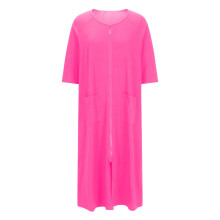 Peignoir doux pour femme avec fermeture éclair sur le devant et poches