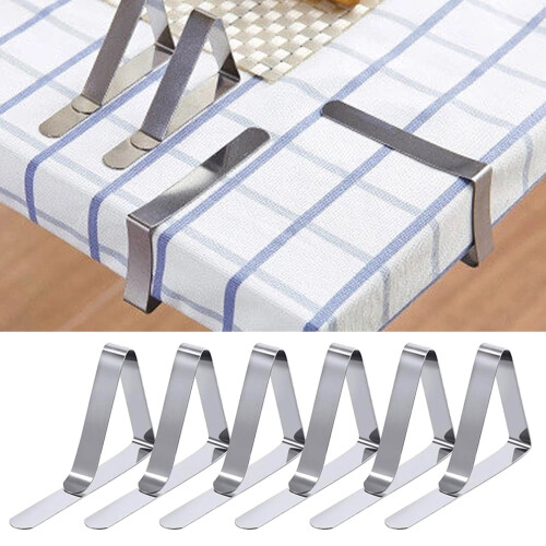 AQITTI tablecloth clips stainless steel 6-pack 1