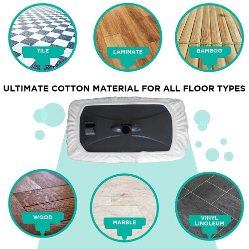 JINGT cloth mop pad replacement set 6 pcs 15x8 inches 2