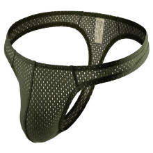 Heren stringondergoed van ademend nylon mesh, groen, 1 stuk
