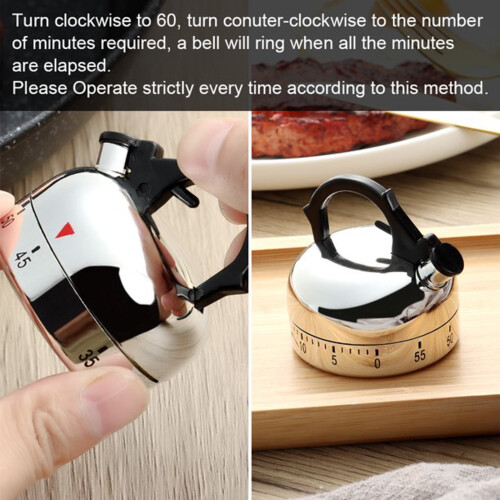 Stainless Steel Kitchen Timer Silver 1 Piece 1