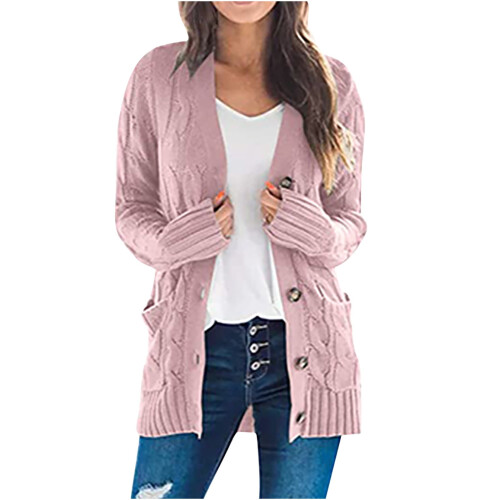 Gebreid damesvest, groen, oversized