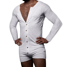 Macacão masculino branco com capuz e cordão, tamanho XXL
