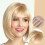 Golden Short Bob Human Hair Wig with Bangs 3