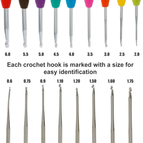 Aluminum Crochet Kit with 9 Hooks and Scissors 66 pcs 1