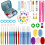 Aluminum Crochet Kit with 9 Hooks and Scissors 66 pcs 5