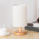 Linen Desk Lamp Wooden Touch Control LED 12W 5