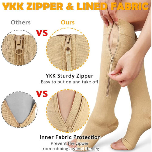 Compression Socks 15-20mmHg Knee High 1 Pair 1