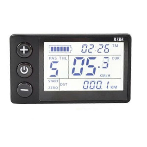 S866 e-bike LCD display black waterproof control panel 1