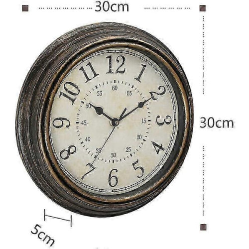 Vintage quartz wall clock copper 30 cm silent 1