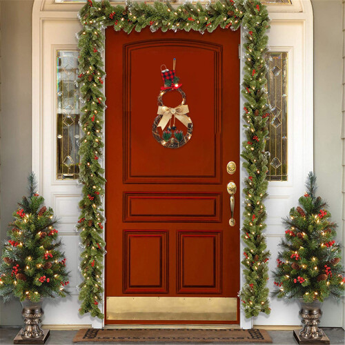 Christmas wreath rattan with LED lights 1