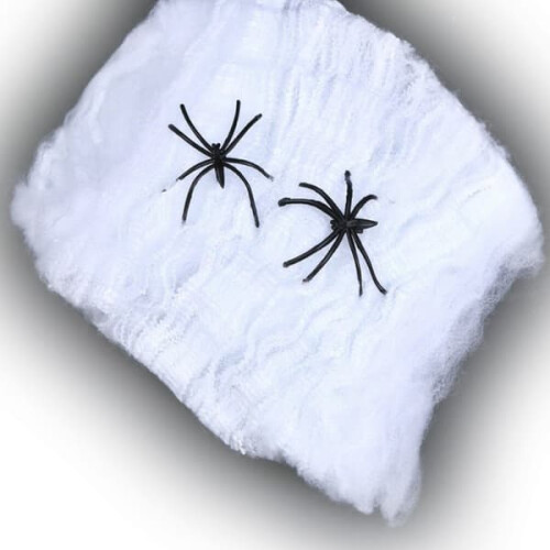 Halloween spider web with 2 spiders white 1