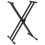 vidaXL double-braced keyboard stand and stool black 3