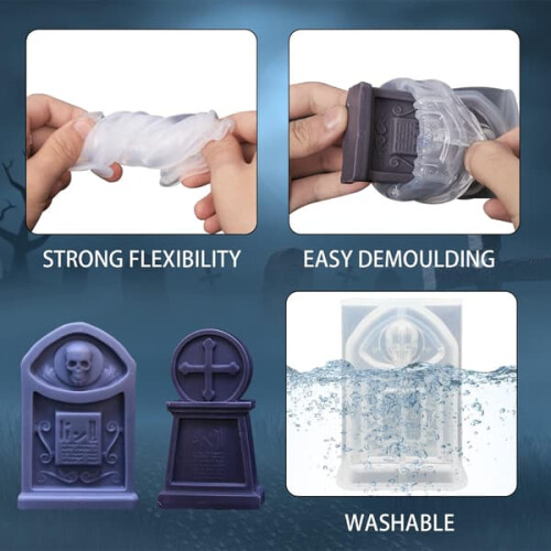 Gravestone candle mold silicone 2 pcs 1