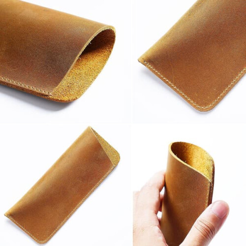 Leather Glasses Case Genuine Soft 1 Pack 1