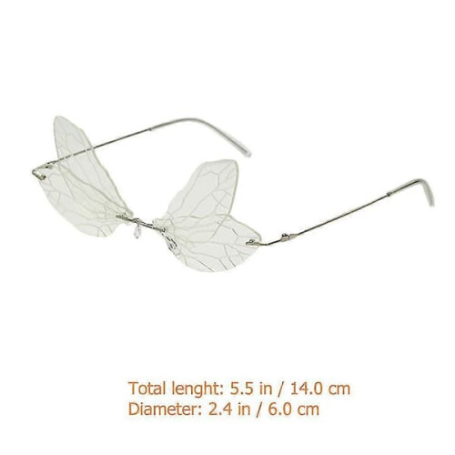 Men's Rimless Butterfly Wing Sunglasses 90s Style 2