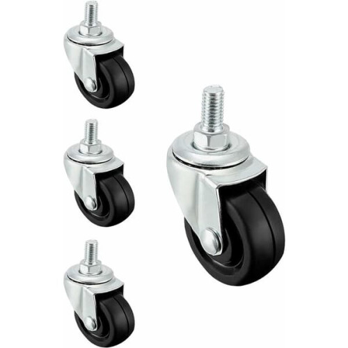 Rubber Wheels 40 mm with M8 Thread 4-Pack 2