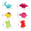 Light Up Floating Dinosaur Bath Toys for Babies 6-Pack 3