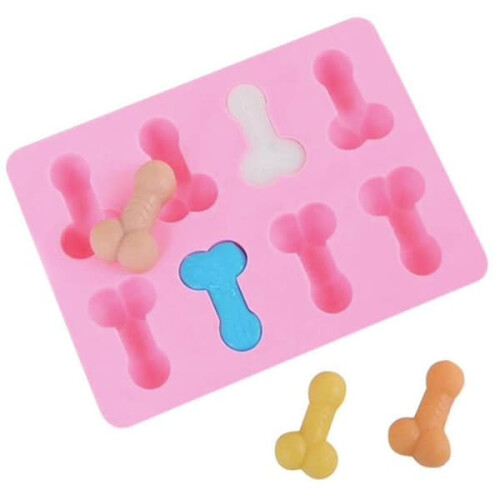 Penis-shaped ice mold pink chocolate jelly 2