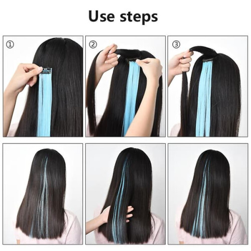 Colored Wig Set Synthetic Hair 24-Piece 2