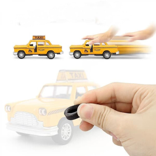 Yellow NYC Taxi Toy Car with Pullback Action 2