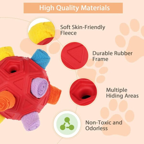 Lyneun Snuffle Ball Dog Toy Soft Interactive 2