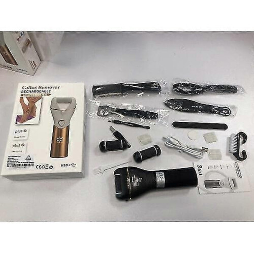 Electric Foot File Rechargeable Black with Accessories 2
