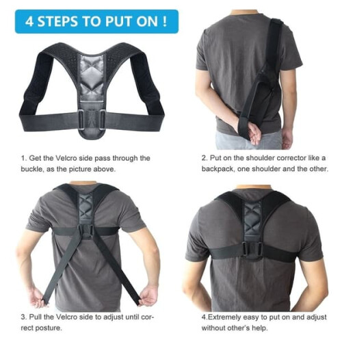 Back Support Posture Strap Black 2