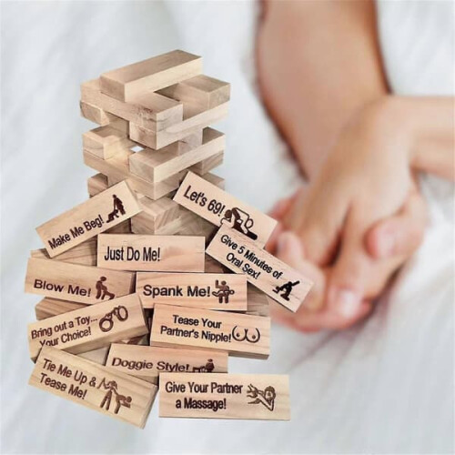 Wooden Tumbling Tower Game for Couples 48 pcs 1