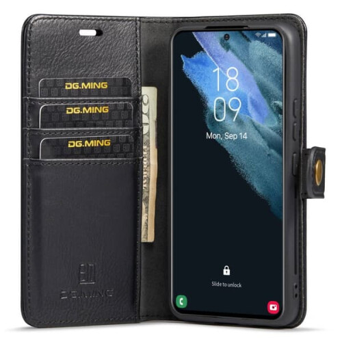 Θήκη πορτοφολιού με μαγνήτη DG MING συμβατή με Samsung S23 2 σε 1 - Μαύρο 1