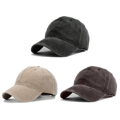 Vintage washed distressed twill baseball cap adjustable