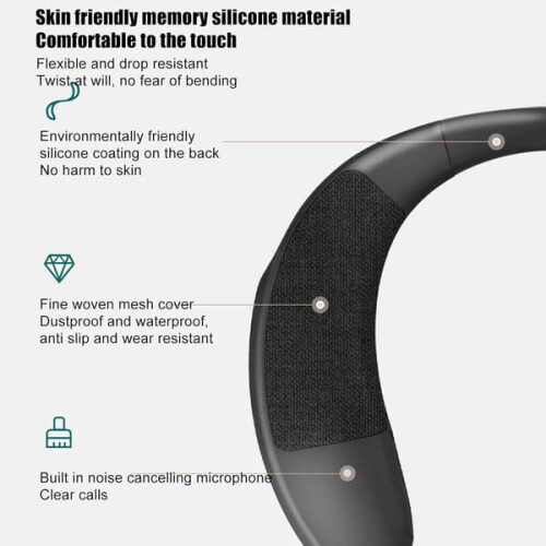 Bluetooth neck speaker 5.0 with noise-canceling mic and 3D 1