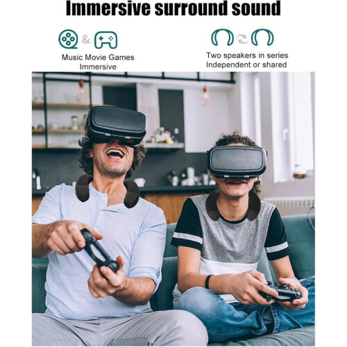 Bluetooth neck speaker 5.0 with noise-canceling mic and 3D 2