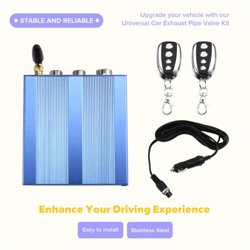 Universal Car Exhaust Pipe Valve Kit, Multi-Angle Remote Controller, Adjustable Sound & Performance Enhancement 2