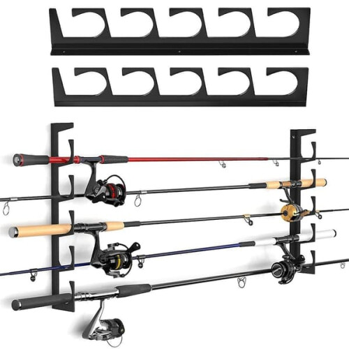 Wall Mounted Fishing Rod Holder Horizontal Rack FS4 2
