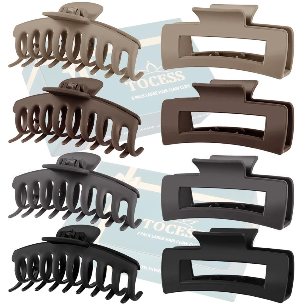 Hair Claw Clips for Women Large Nonslip Matte 4.33 Inch 8