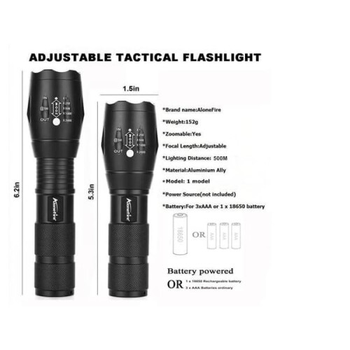 LED Flashlight WRGB XM-L T6 1000 Lumen Black 1